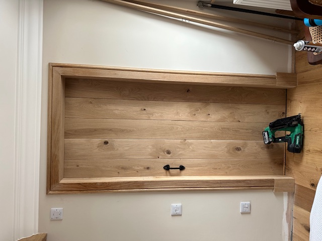 Custom oak interior door with timber frame