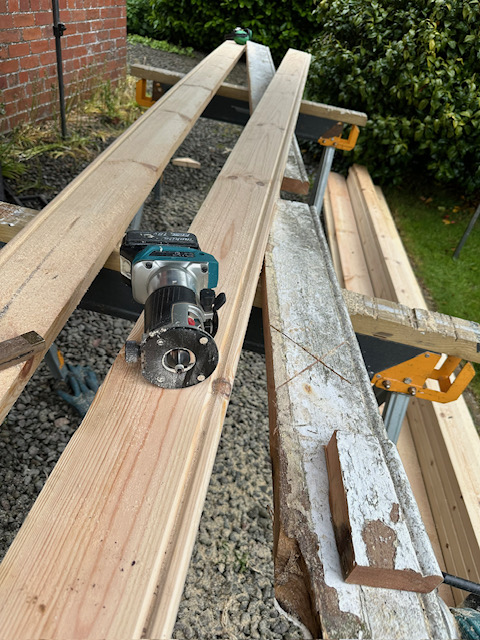 Precision timber work showing craftsmanship and tools